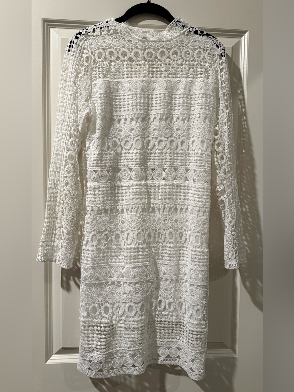 White Lace Crochet Sheath Dress Size M | 35” Length - Picture 2 of 6